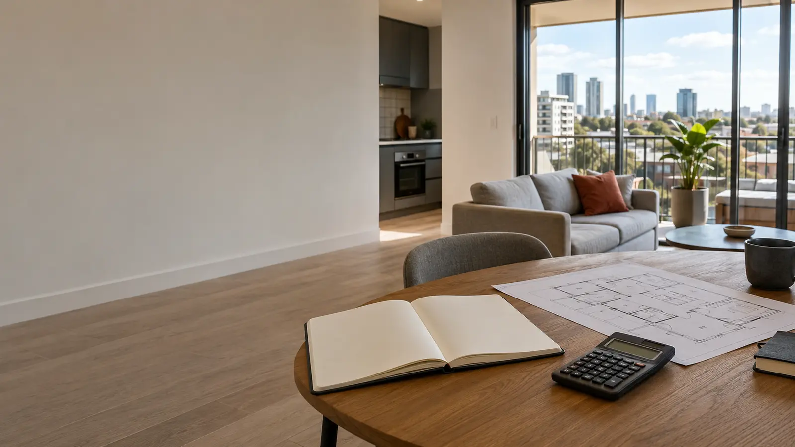 Bright Australian apartment prepared for property analysis
